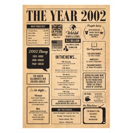 Hewson's Gifts 2002 Poster - Original Gift for 21st Birthday Or A Couple Celebrating Their 21st Wedding Anniversary (No Frame)