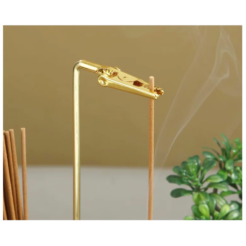 Modern Incense Holder with Glass Ash Catchers, Wooden Base, Glass