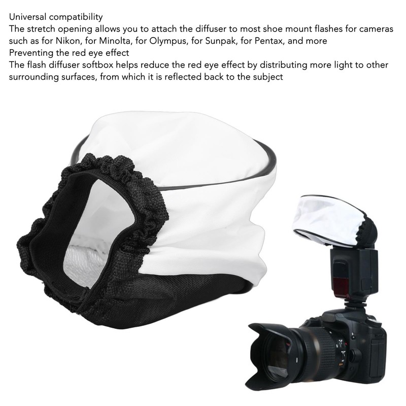 Flash Diffuser Softbox, Nylo Collapsible White Flash Bounce Softbox Universal