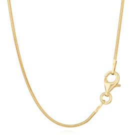 NKlaus Snake Pattern Magic: 925 Silver Yellow Gold Plated Snake Chains, 42 cm, 45 cm, 50 cm, 0.9 mm Width - A Filigree Necklace for Subtle Elegance, Gold
