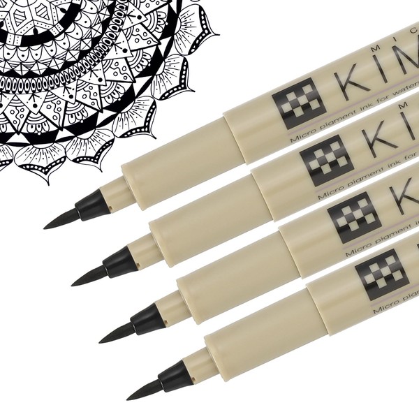 PATIKIL Micro Pen Fineliner Pens, 4Pcs BR Soft Point Drawing