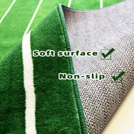 Football Field 6x9 Rug for Boys Bedroom Sports Rugs for Boys Room Decor, Soft Football Rug for Kids Playroom, Area Rug for Game Room or Man Cave Carpet