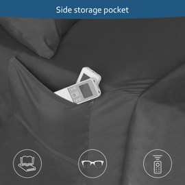 Deep Pocket King Sheet Set - King Size Sheets Set for Air Mattress - 4 Piece King Bedding Set Fade Resistant Fits 16in to 24in Pillow Top Air Bed Mattress - Black