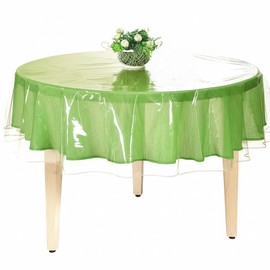 BNYD Clear Plastic Tablecloth Protector, Table Cloth Vinyl (70" Round)