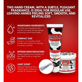 GROVE Udderly Smooth Body Cream10z & Hand Cream 4oz Bundle Set - Non-Greasy Udder Cream & Body Cream Moisturizer for Dry, Cracked Skin - Original Formula Dairy-Free & Deep Hydration Cream