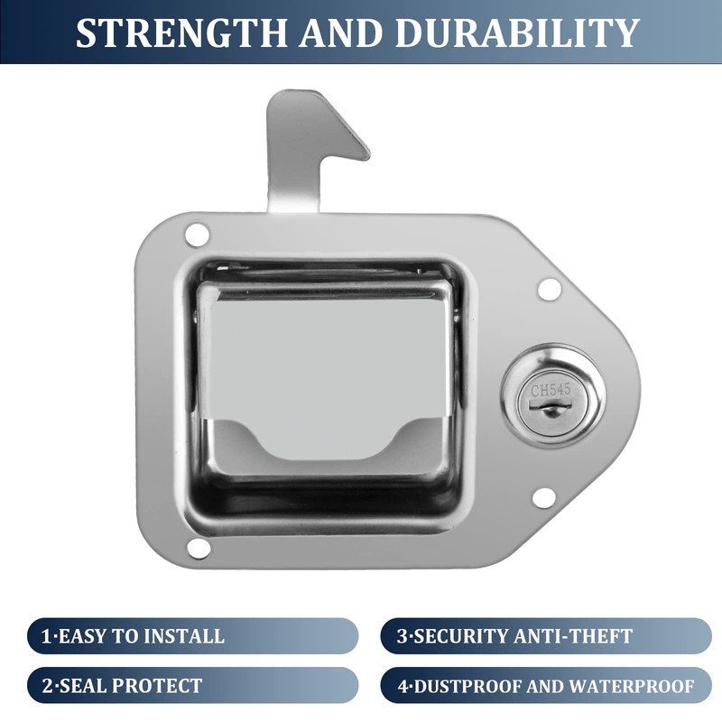 BAUMFEUER Truck Tool Box Latch Replacement 304 Stainless Steel Toolbox