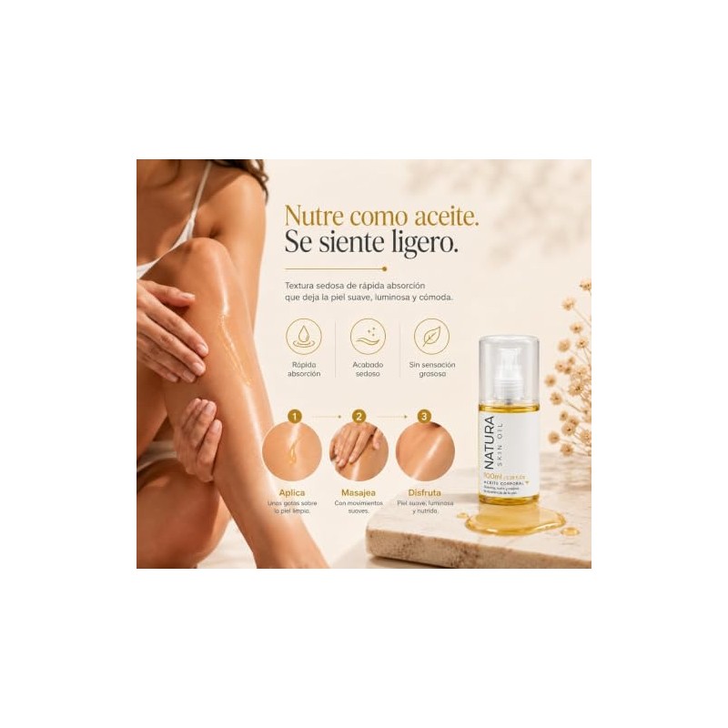 Natura Skin Oil 100ml Aceite Corporal Hidratante Estrías Cicatrices Rosa