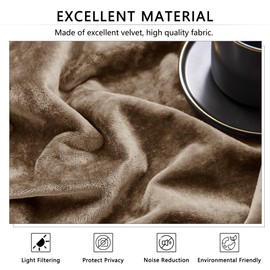 SNITIE Amber Beige Crushed Velvet Curtains 52" x 96" Luxurious Thermal Insulation Soundproofing and Light Filtering Window Treatments Ideal for Living Room Bedroom Office - Set of 2 Panels