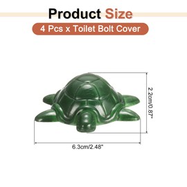 sourcing map 4 Pcs Toilet Bolt Covers, Ceramics Toilet Bolt Cap Turtle Decor Covers Cute Turtle Toilet Screw Cover Caps for Decor Bathroom 2.99"x2.48"x0.87", Green