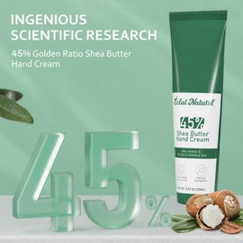 ÉCLAT NATUREL Shea Butter Hand Cream, Hand Moisturizer with 45% Shea Butter, Ceramides and Vitamin E, Hydrating Deep Moisturizing Cream, Hand Lotion for Dry Hands (Pack of 2)