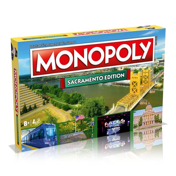 Sacramento Monopoly, Family Board Game for 2 to 6 Players, for Kids Ages 8 and Up