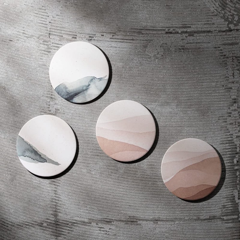 &NE NRS-288-SBBO Ceramic Diatomaceous Earth Coaster NIJIMI Suiboku Ink Board,