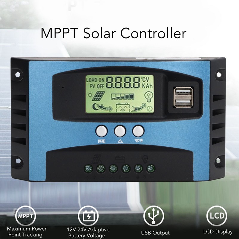 MPPT Solar Charge Controller 12V 24V Auto Identification LCD Display
