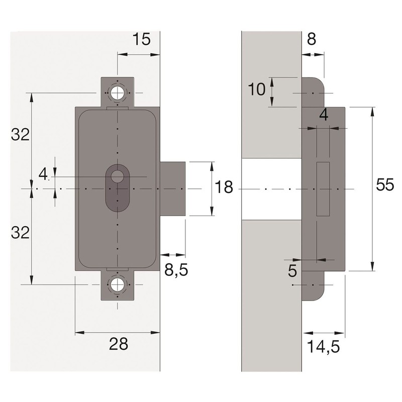 Hettich - Fermeture De Meuble - Serrure à Espagnolette à