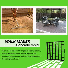 CJGQ Plus Size 19.7"x19.7"x1.7" Concrete Molds Walk Maker Reusable Path Brickform Stepping Stone Paver Lawn Patio Yard Garden DIY Walkway Pavement Moulds