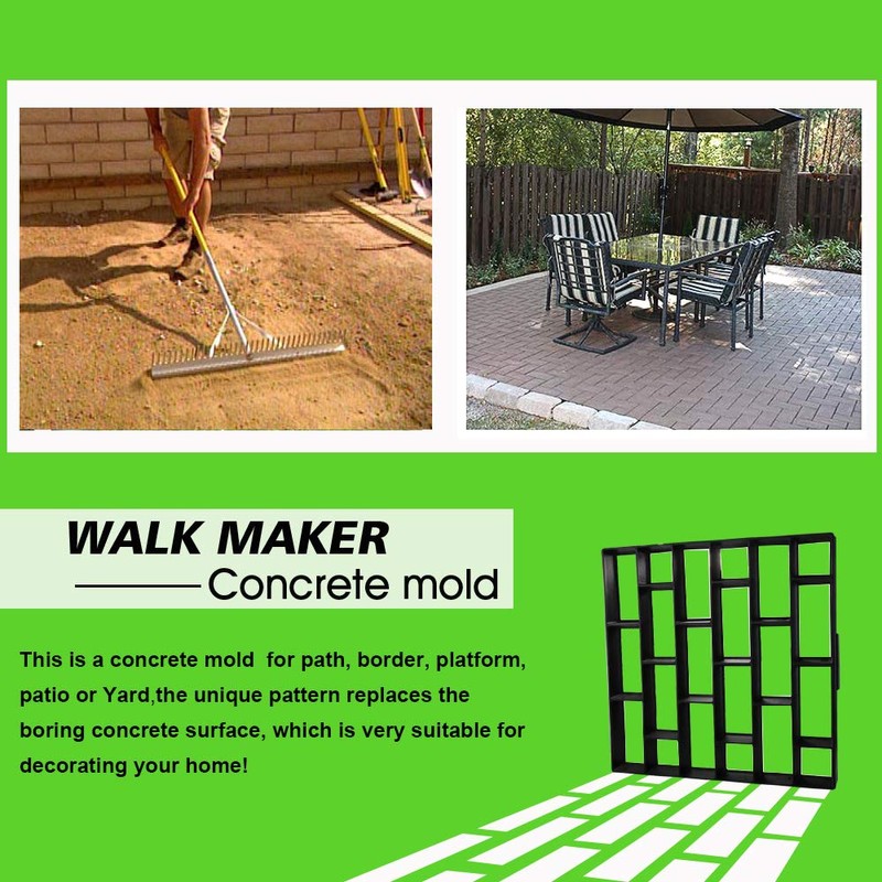 CJGQ Plus Size 19.7"x19.7"x1.7" Concrete Molds Walk Maker Reusable Path