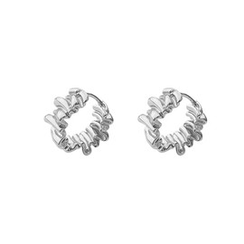 Auriselle Ohrringe Creolen für Damen Unregelmäßiges, Ohrstecker Glänzend Klassisch Hoop Earrings Runde Verstellbare Stecker Ohrhaken Jewelry Schmuck Frauen Mädchen, Silbern