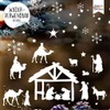 Window Sticker Christmas Nativity Scene Children's Window Decoration White Snowflakes