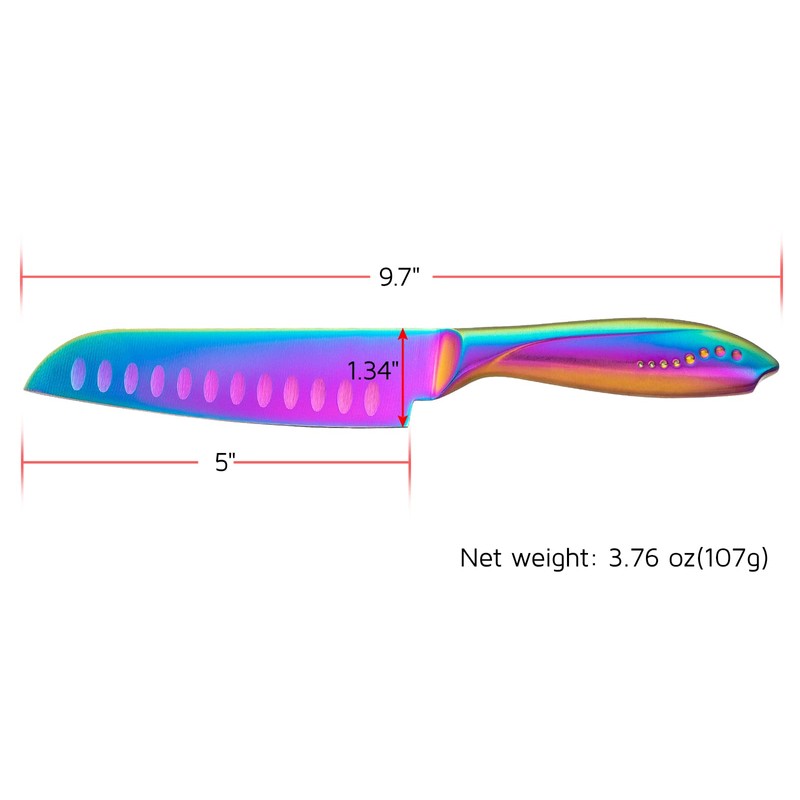 WELLSTAR Santoku Knife 5 Inch, Super Sharp German Steel Kitchen