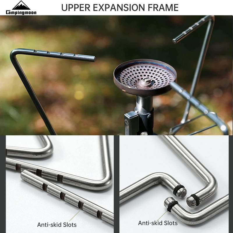 Campingmoon Smart Backpacking Stove Stand Adapter Connection Gas Fuel Canister