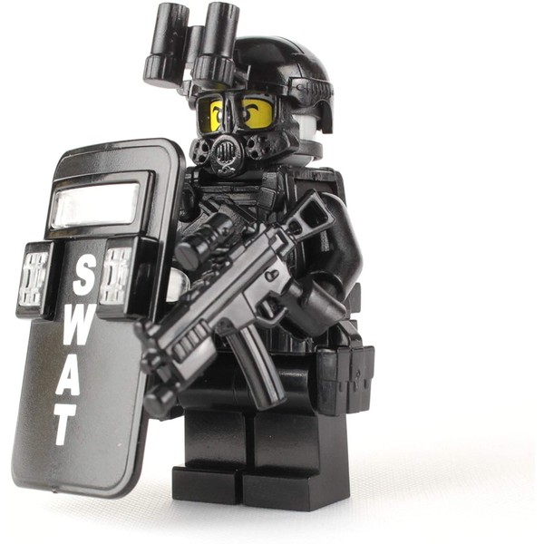 Battle Brick SWAT Police Officer Pointman (SKU50) Custom Minifigure