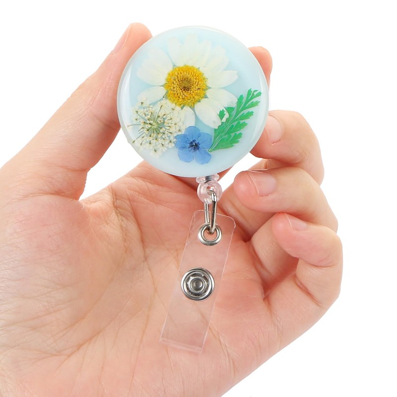 4 Pack Floral ID Reel Set Practical ID Badge Holders