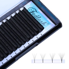 Volume Lash Extensions 0.07 D Curl 16-22mm Mixed Tray Easy Fanning Volume Lashes Matte Black Self Fan Eyelash Extension Supplies (0.07-D, 16-22mm Mix)