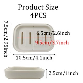 pson 4Pcs Double Layer Draining Soap Dish, Plastic Soap Holder for Bathroom, Kitchen, or Shower(Milky White)