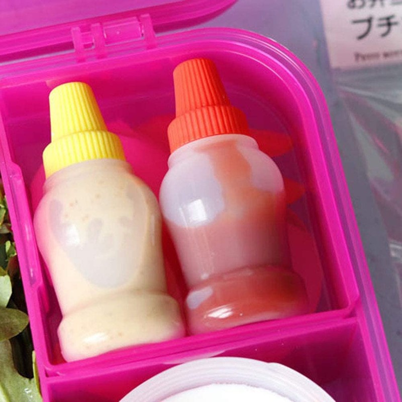 Mini Ketchup Bottles, 25ml Refillable Condiment Squeeze Bottle Salad Dressing