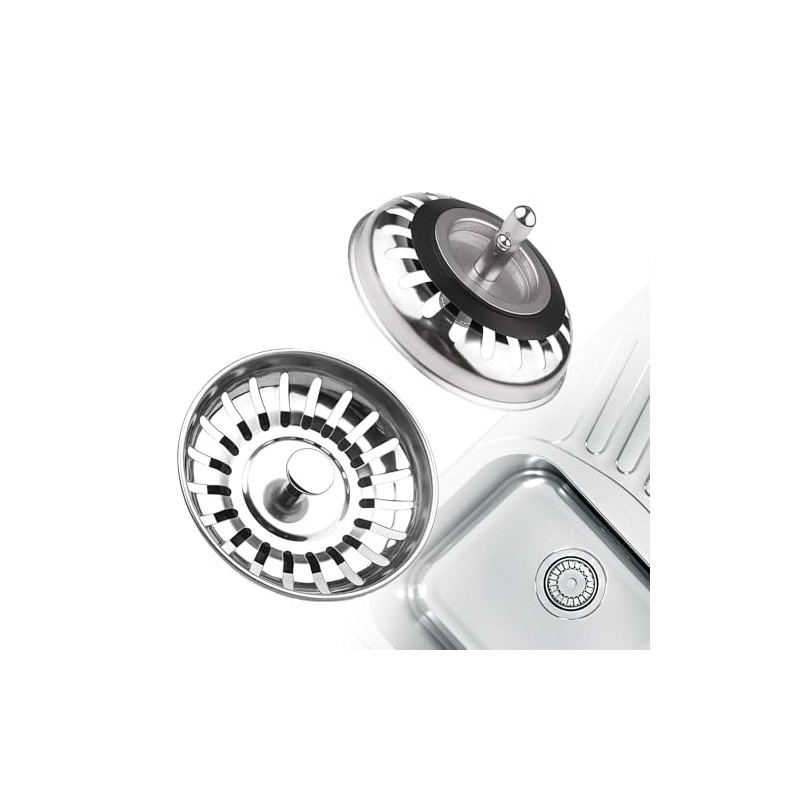 2 Pack Kitchen Sink Plug Strainer, Universal Stainless Steel Strainers,