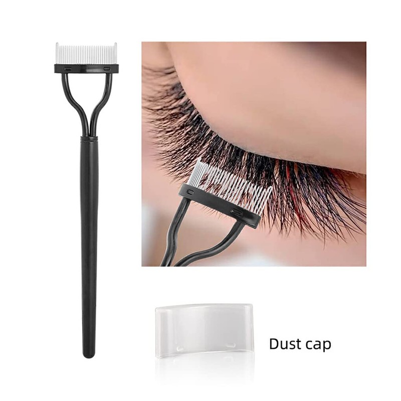 SUIOPPYUW Eyelash Brush Lash Comb Black Pink Arc Designed Premium