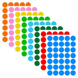 1400 PCS,1IN Round Colored Dot Stickers Labels - 8 Assorted Colors, for Office, School, Moving, Home