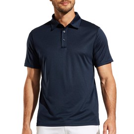 MIER Polo Shirts for Men Short Sleeve Quick Dry Polyester Polo Casual Golf Shirts, Moisture-Wicking, Dry Fit Polo Navy, 3XL