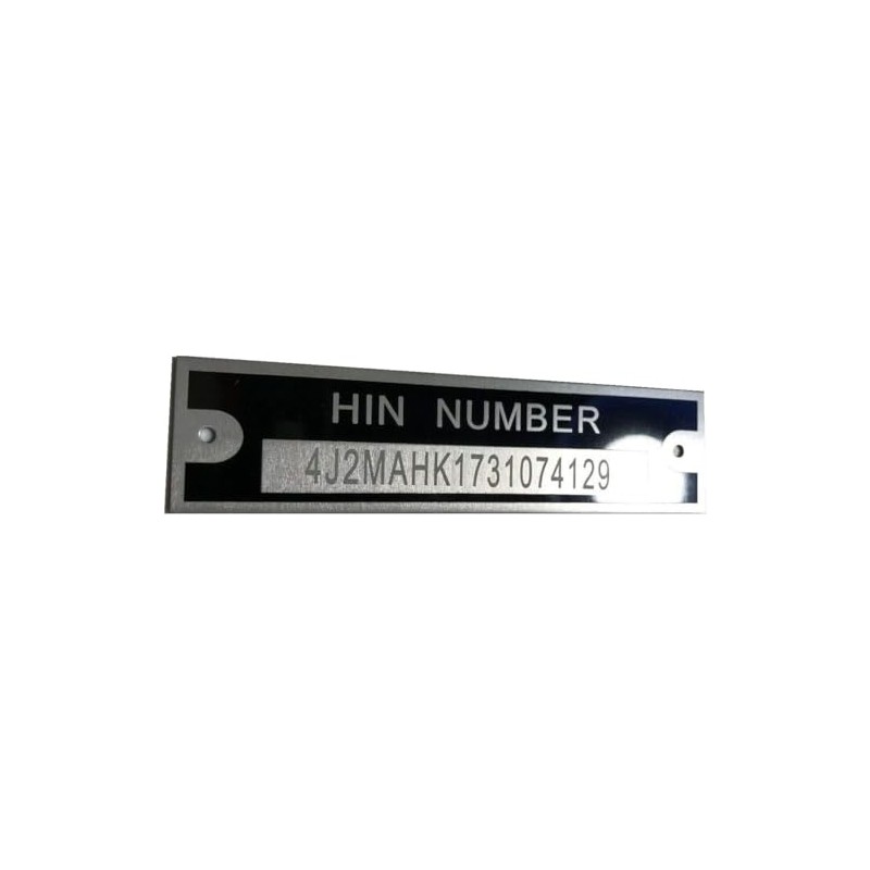 Engraved HIN Tag ID Plate Serial Number Watercraft Fishing Speed