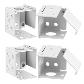 4 Pcs Venetian Blind Fittings, White Window Profile Box Mounting Bracket Square Headrail Track End Holder for Home Office School (2.5 x 4.2 x 3.5CM)