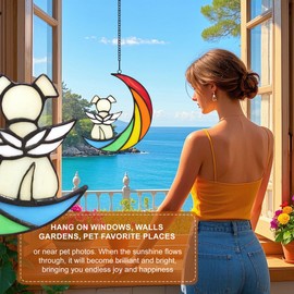 Acrylic Rainbow Dog Memorial Gifts for Dog Lovers, Pet Bereavement Gifts Window Decor, Loss of a Dog Gift, Suncatcher Window Hangings, Dog Ornaments Pet Memorial Plaques, Not Glass