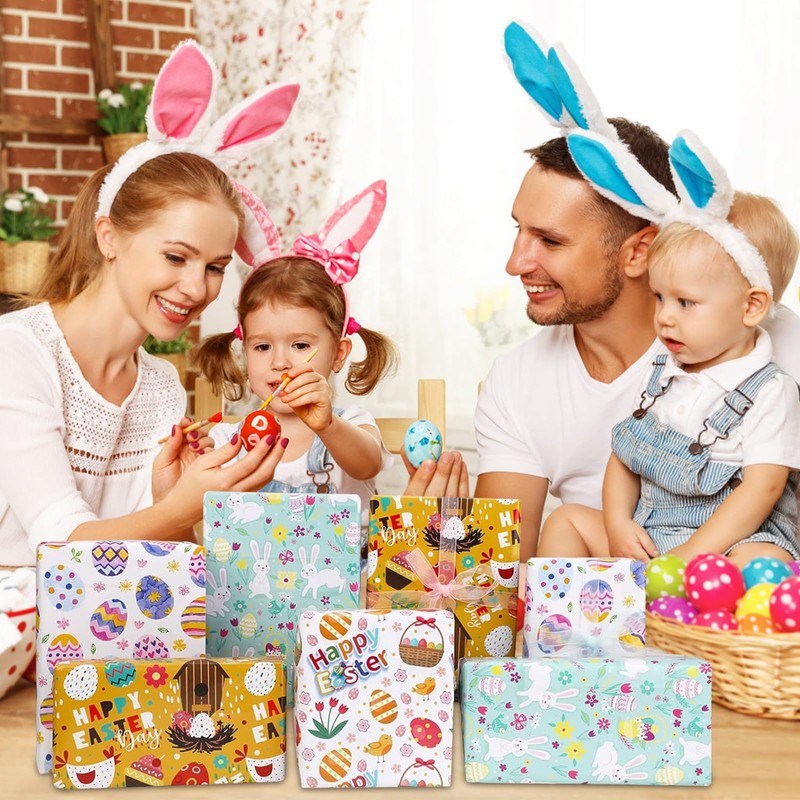 8 Sheets of Easter Wrapping Paper, Easter Wrapping Paper, DIY