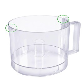 7-Cup Food Processor Work Bowl Compatible with Cuisinart DLC-10 Series（2tabs ONLY）,DFP-7JBS（2tabs）,Replace#: FP-631AGTX,FP-631AGTX1,Note: This is a replacement for the one with 2 tabs on the rim ONLY