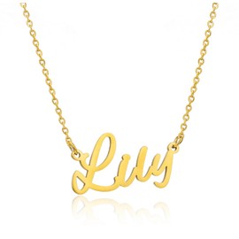 Zotair Name Necklaces made from tarnish free stainless steel (Lily (Gold))