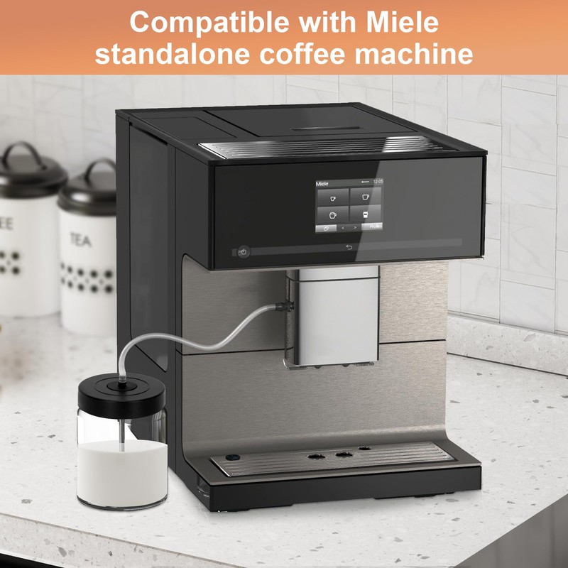Glass Milk Container for Miele, Compatible with Coffee Machines for