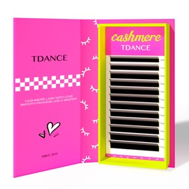 TDANCE Cashmere Lash Extensions Super Matte Black Classic Lash Extensions 0.05mm Thickness D Curl 10-17mm Individual Volume Lash Extensions for Professional Salon Use(0.05-D,10-17mm)