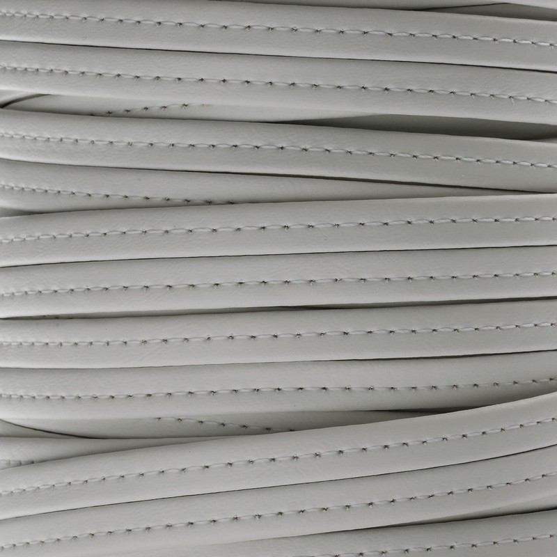 Hidem Marine Vinyl Upholstery Trim Bright White Sample 3" Boat