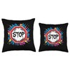 Graffiti Stop Sign Road Sign Throw Pillow