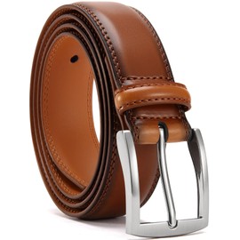 YOORAN Men's Belt, Leather Belt, 33 mm Wide, Leather Men's Belt for Jeans, Men's Suit Shoes, Suit, brown