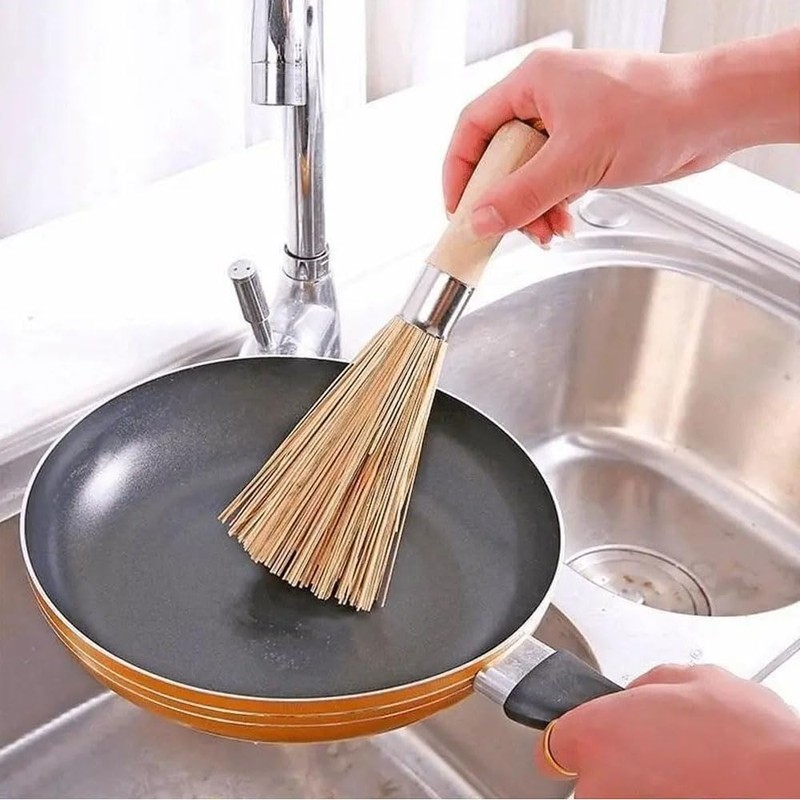 Sasara Bamboo Pot Cleaning Kitchen Brush Bamboo Handle Kitchen Utensils