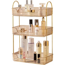 LEIKOSUP Make up organiser, cosmetic organiser, 3 levels, amber