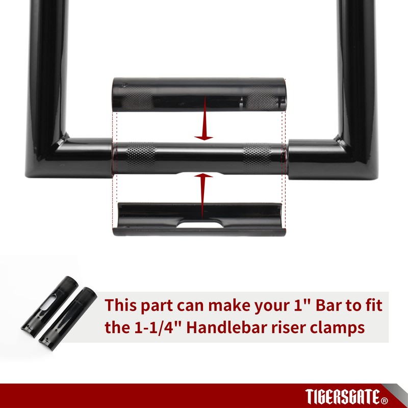 TIGERSGATE Black Handlebar Riser Adapter handlebar shim changing mounting diameter