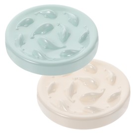 2 Pcs Pet Slow Feeder Bowl Dry Wet Food Cat Feeder Fun Interactive Cat Food Dish Cute Fish Pool Design Feeder Dish Healthy Eating Diet, Easy to Clean, Dishwasher Safe