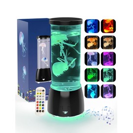Soarling Jellyfish Lamp Bluetooth Speaker, Jelly Fish Light Lamp with White Noise, 10 Color Changing Jellyfish Aquarium with Speed Control, Sensory Mood Light for Relax, Gifts for Kids Girls Boys