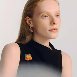 Thanksgiving Turkey Brooch Pins for Women Vintage Turkey Rhinestone Autumn Fall Turkey Maple Brooches Thanks Giving Holiday Jewelry Gift, Medium, Metal, cubic zirconia